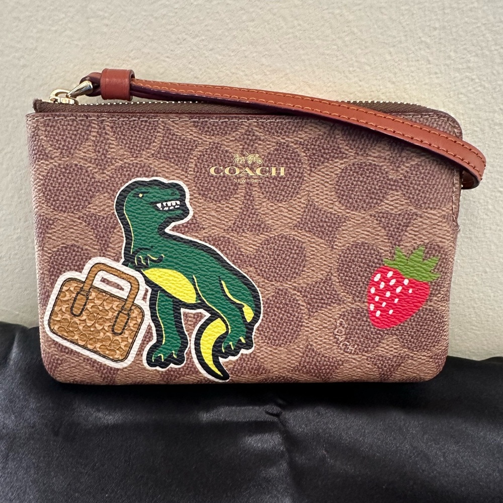 Coach Sticker Print Wristlet with Rexy